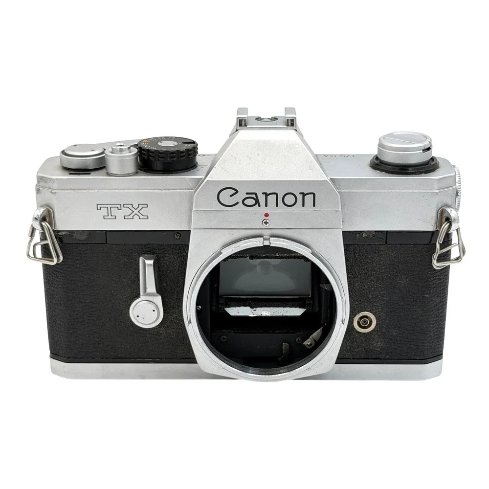 Canon TX 35mm SLR Film Camera Body Vintage Silver Black FD Mount 175344